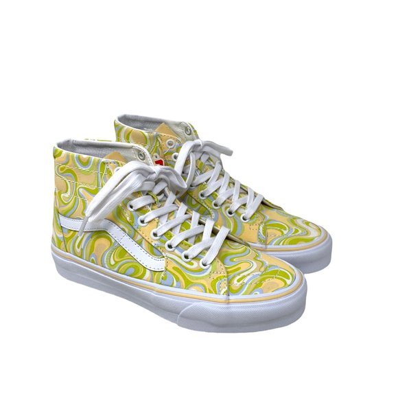 💖MEGA SALE💖VANS SK8-HI Tapered Swirl  Womens Lime Cream Yellow   VN0A4U16JLN - Picture 4 of 9